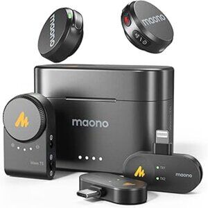 Maono T5 Wireless Lavalier Microphone AI Noise Reduction 300m NIB